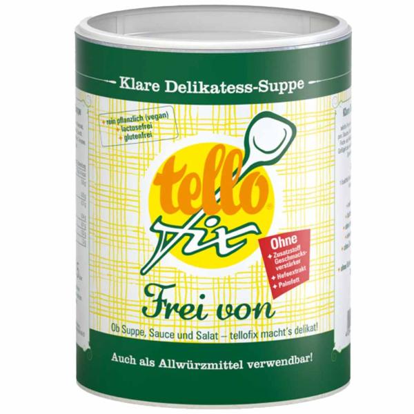 Tellofix Klare Delikatess Suppe 'Frei Von' 650g Dose für 32,5 Liter