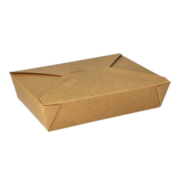 Papstar Lunchbox "pure", braun, 1500ml 4,8x19x9,7cm, 50 Stück per Pack